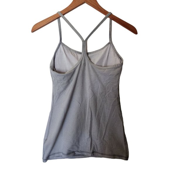 Lululemon Athletica Tank Top Size 6 Built in Bra Power Y Tank Luon Wee Stripe Gr - Picture 7 of 12